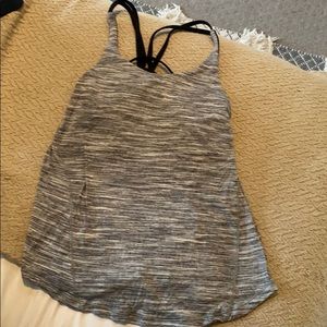 Lululemon Grey and Blank Tank with built in bra